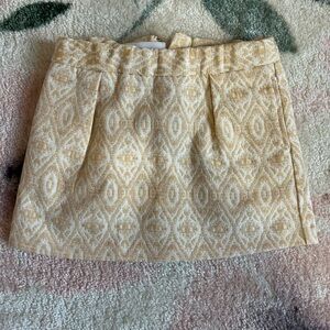 Genuine Kids Skirt Girls 3T Beige White Lined Pockets Zipper